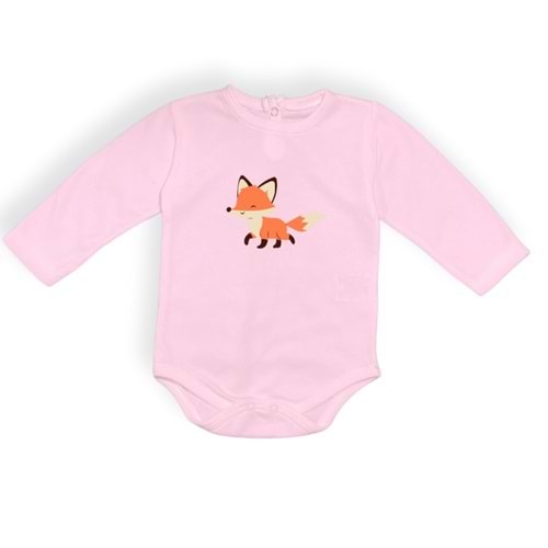 Tilki Motif Unisex Penye Bebek Body SB642