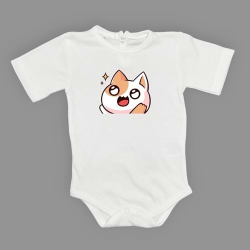 Kedi Motif Unisex Penye Bebek Body SB644