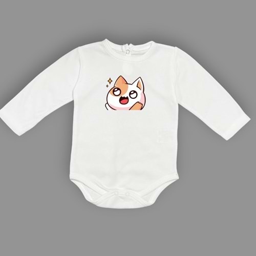 Kedi Motif Unisex Penye Bebek Body SB644