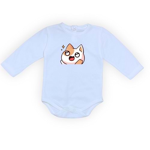 Kedi Motif Unisex Penye Bebek Body SB644