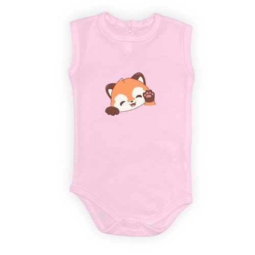 Tilki Baskılı Bebek Body Alttan Çıtçıtlı Badi SB647