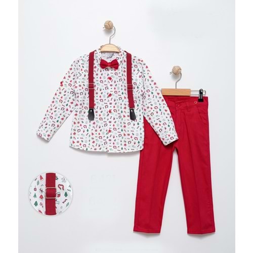 Erkek Çocuk Yeniyıl Temalı Gömlekli Takım