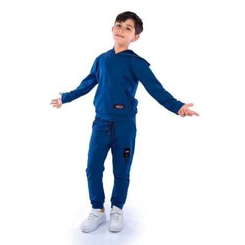 Kapşonlu Kanguru Cep 2iplik Mevsimlik Eşofman SB10074