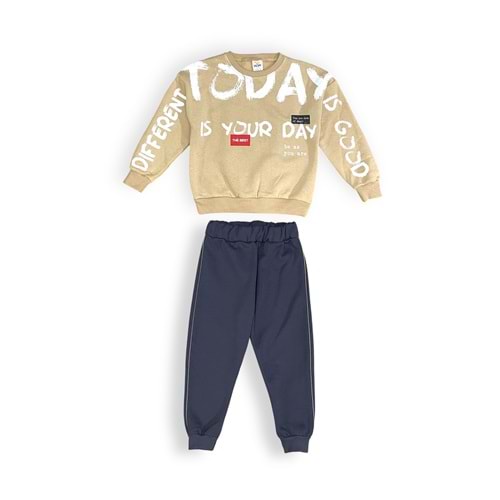 Kışlık İçi Polarlı 3 İplik Erkek Çocuk Eşofman Takım