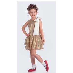 Payet Kumaş Kolsuz Kız Çoccuk Parti Elbise SB702