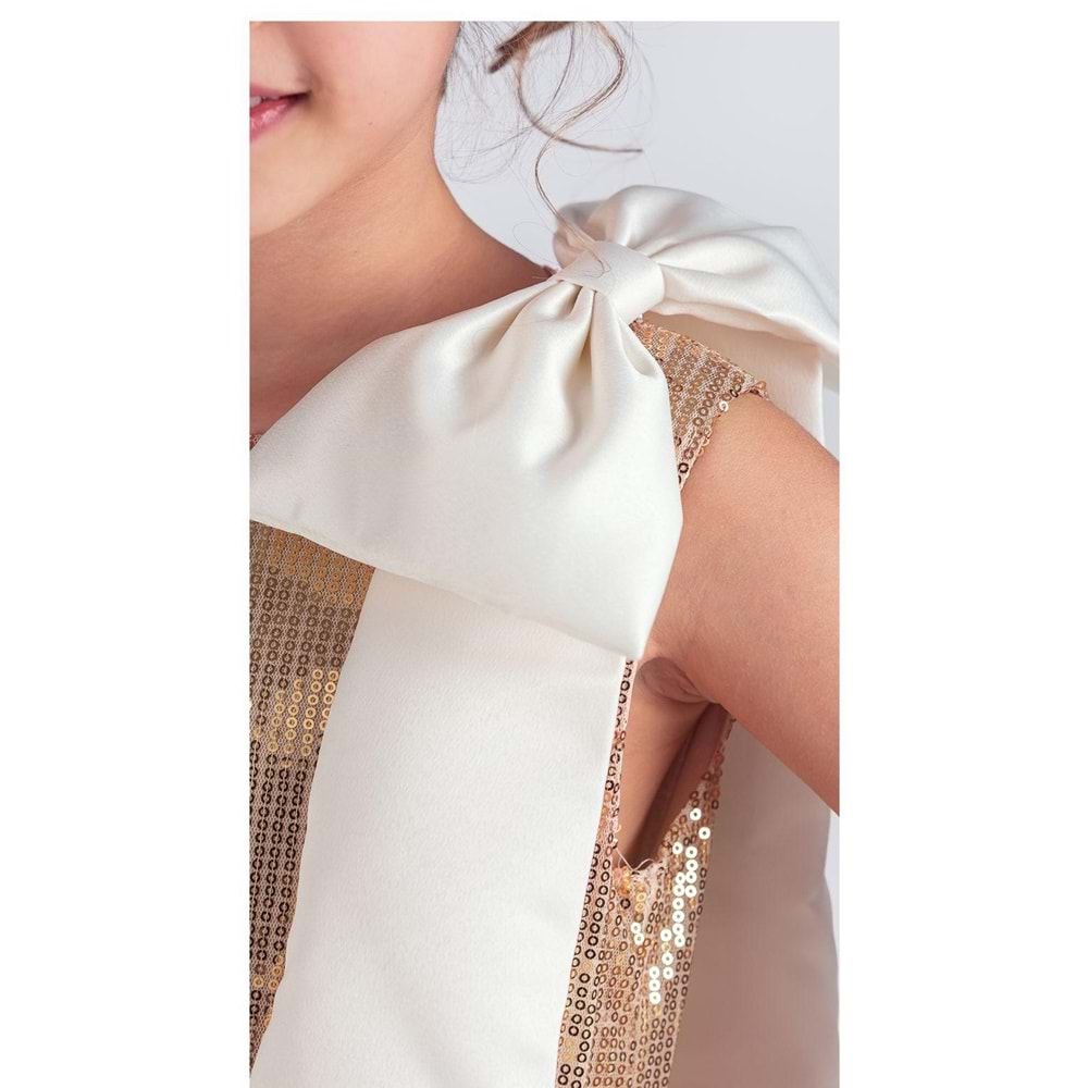 Payet Kumaş Kolsuz Kız Çoccuk Parti Elbise SB702