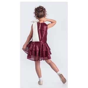 Payet Kumaş Kolsuz Kız Çoccuk Parti Elbise SB702