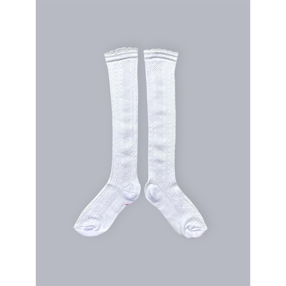 Desenli Dizaltı Çorap Kız Çocuk Çorap SB709