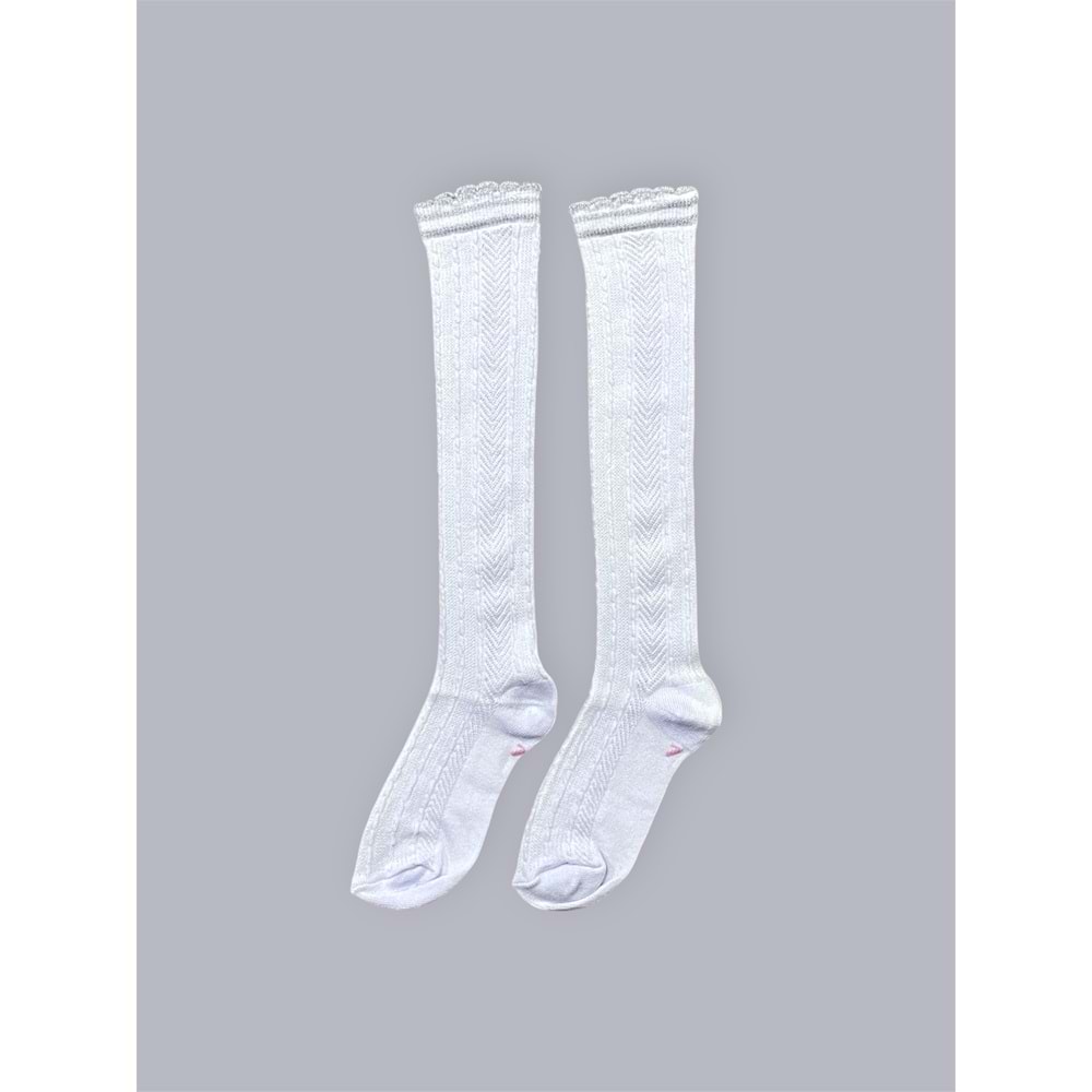 Desenli Dizaltı Çorap Kız Çocuk Çorap SB709