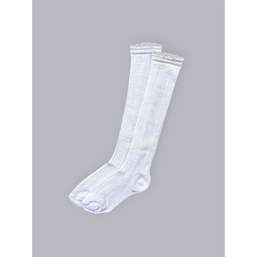 Desenli Dizaltı Çorap Kız Çocuk Çorap SB709