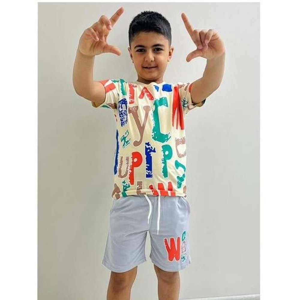 Erkek Çocuk Yazlık Penye Şortlu Takım SB710