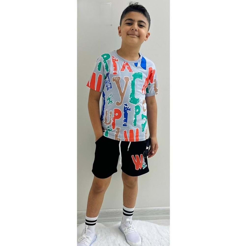 Erkek Çocuk Yazlık Penye Şortlu Takım SB710