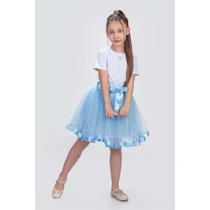 Kız Çocuk Kurdelalı Tül Etek SB728
