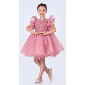 Robası Modelli Kız Çocuk Şifon Abiye