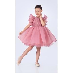 Robası Modelli Kız Çocuk Şifon Abiye