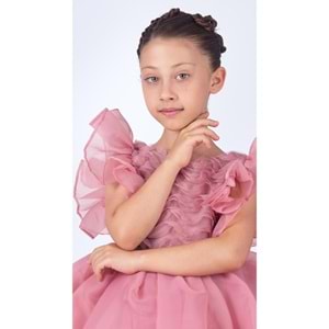 Robası Modelli Kız Çocuk Şifon Abiye