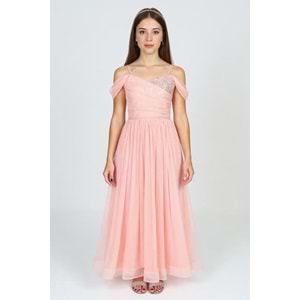 Kız Çocuk Şifon Destekli Garson Abiye