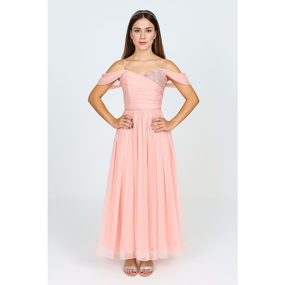 Kız Çocuk Şifon Destekli Garson Abiye