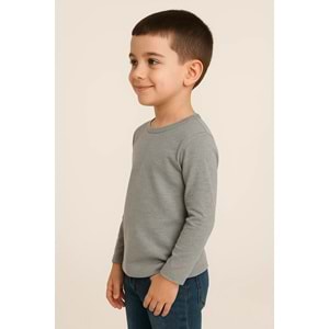 Likralı Uzun Kollu Okul Tişört