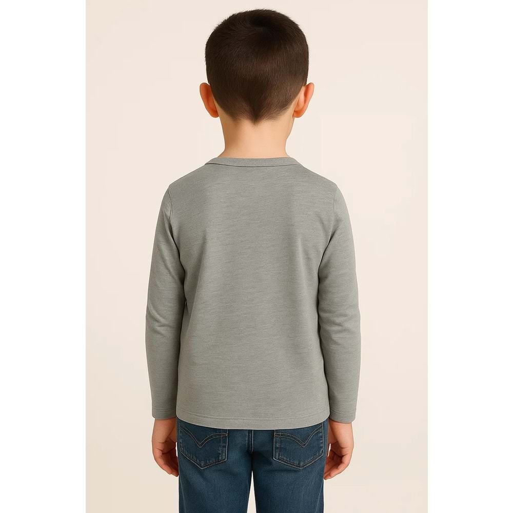 Likralı Uzun Kollu Okul Tişört