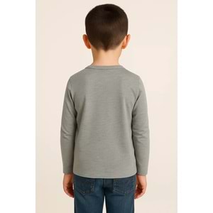 Likralı Uzun Kollu Okul Tişört