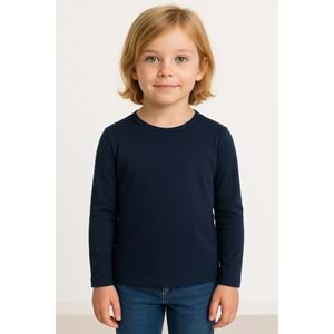 Likralı Uzun Kollu Okul Tişört