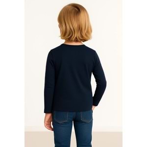 Likralı Uzun Kollu Okul Tişört