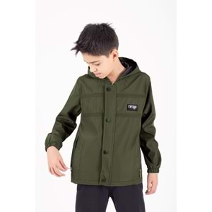 Erkek Çocuk Kapüşonlu Cepli Yağmurluk