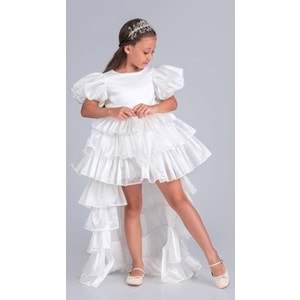 Kız Çocuk Çıkarılabilir Kuyruklu, Taçlı Elbise Abiye
