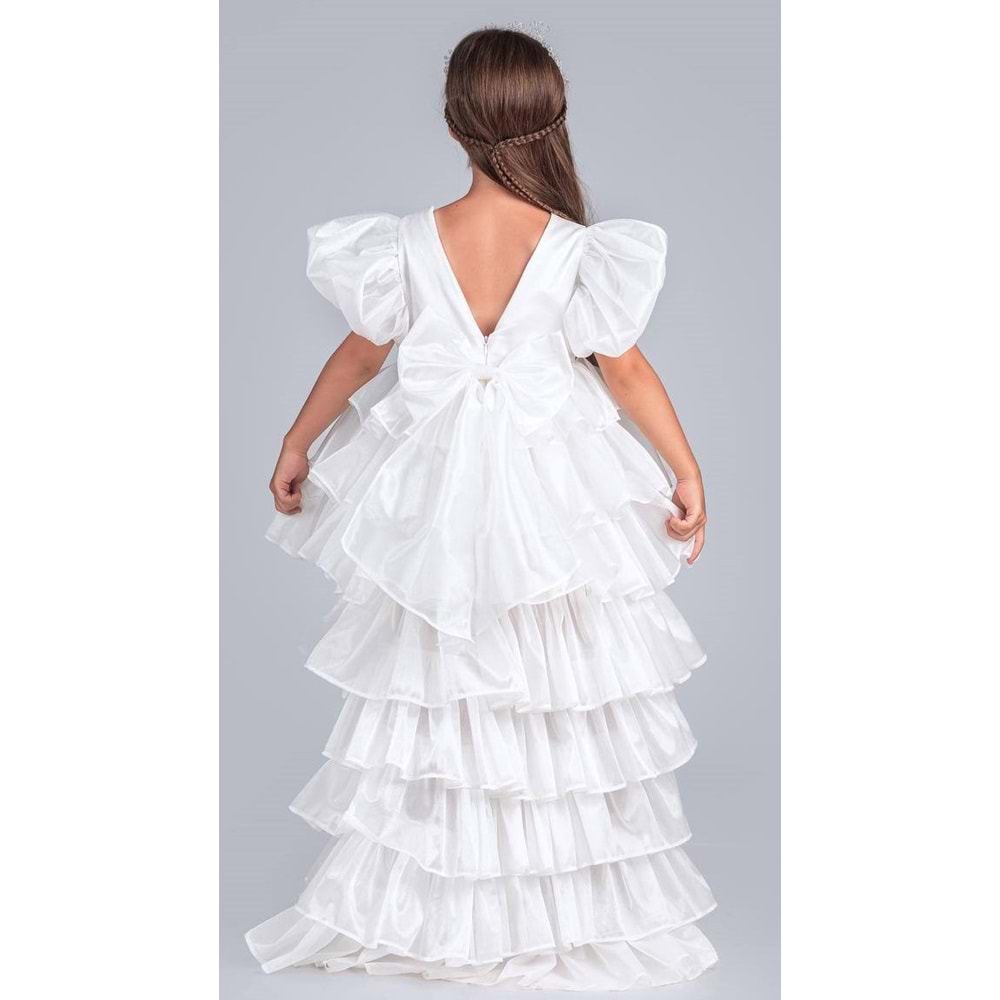 Kız Çocuk Çıkarılabilir Kuyruklu, Taçlı Elbise Abiye