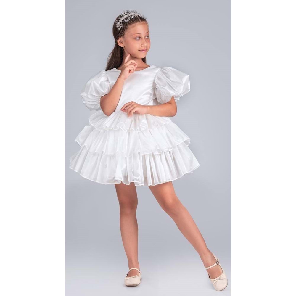 Kız Çocuk Çıkarılabilir Kuyruklu, Taçlı Elbise Abiye