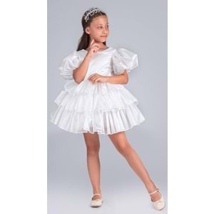 Kız Çocuk Çıkarılabilir Kuyruklu, Taçlı Elbise Abiye