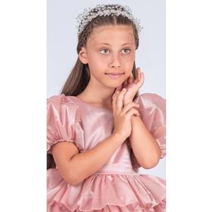 Kız Çocuk Çıkarılabilir Kuyruklu, Taçlı Elbise Abiye