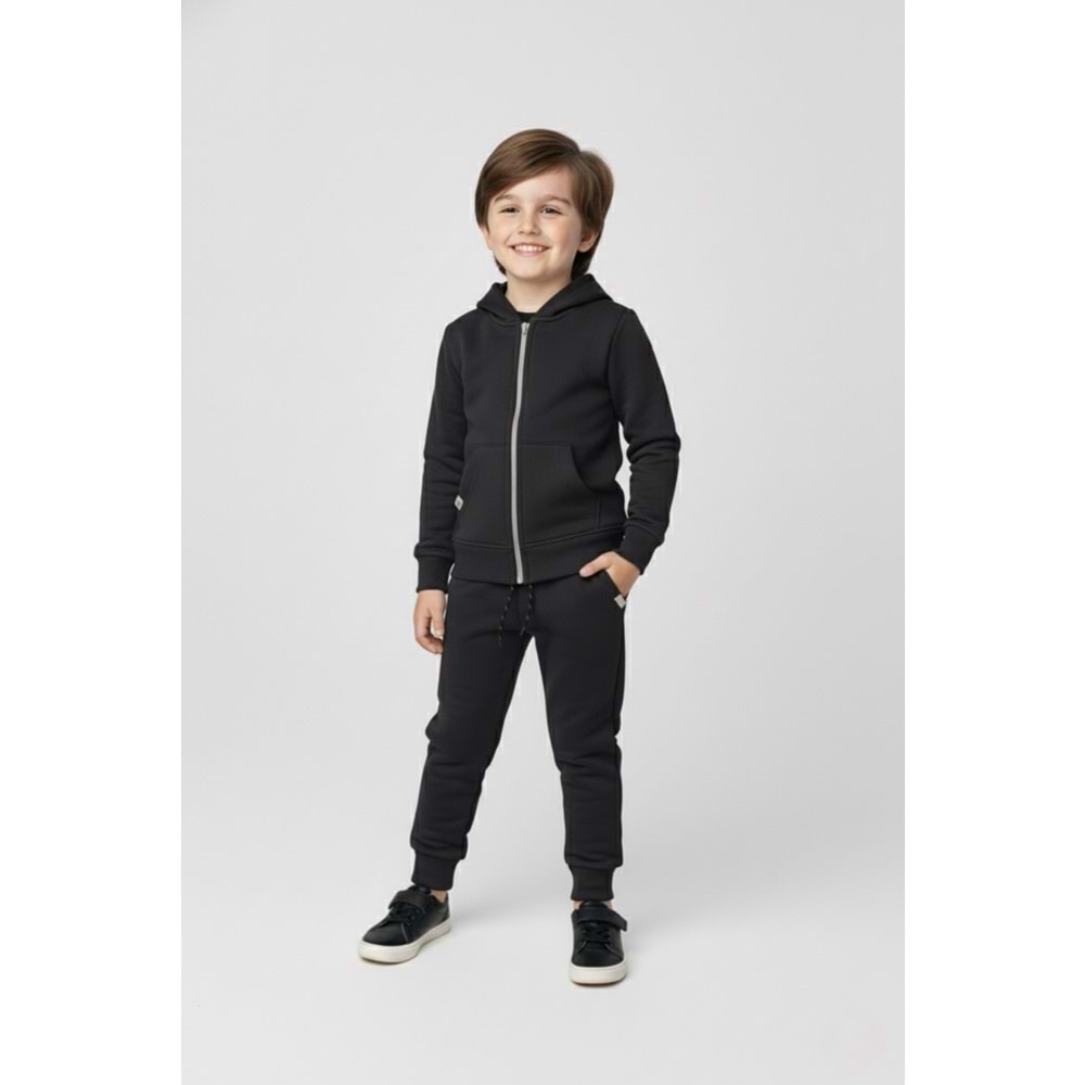 2iplik Erkek Çocuk Kapüşonlu Eşofman Takım M00765