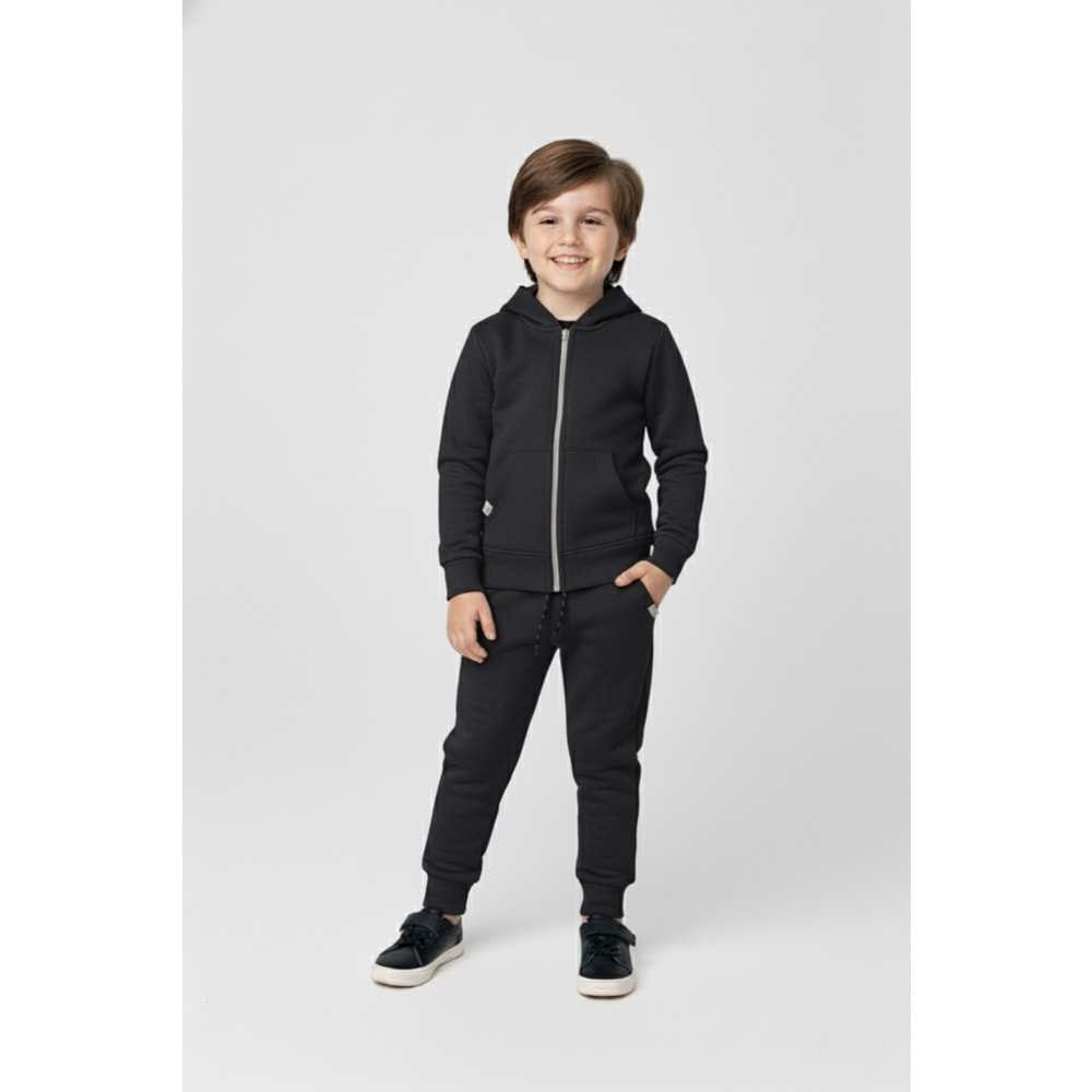2iplik Erkek Çocuk Kapüşonlu Eşofman Takım M00765