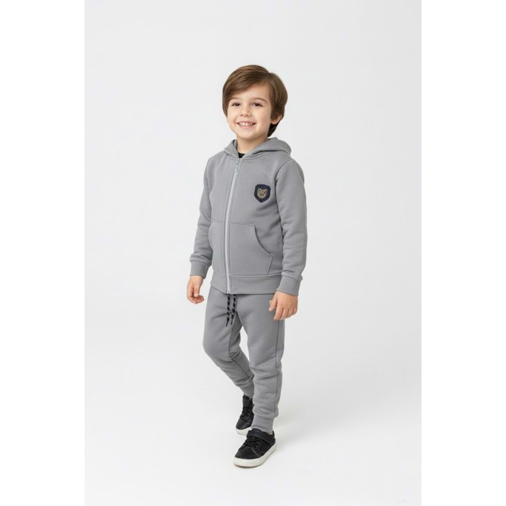 2iplik Erkek Çocuk Kapüşonlu Eşofman Takım M00765