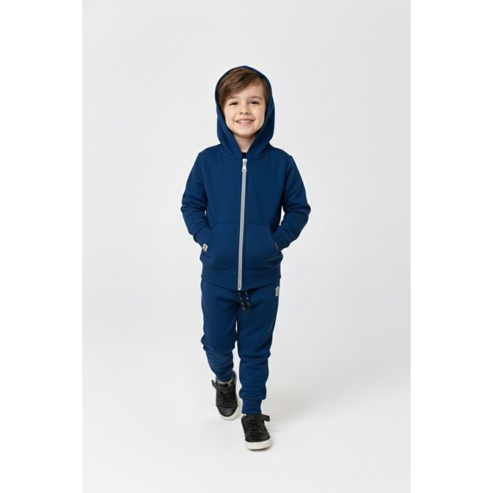2iplik Erkek Çocuk Kapüşonlu Eşofman Takım M00765