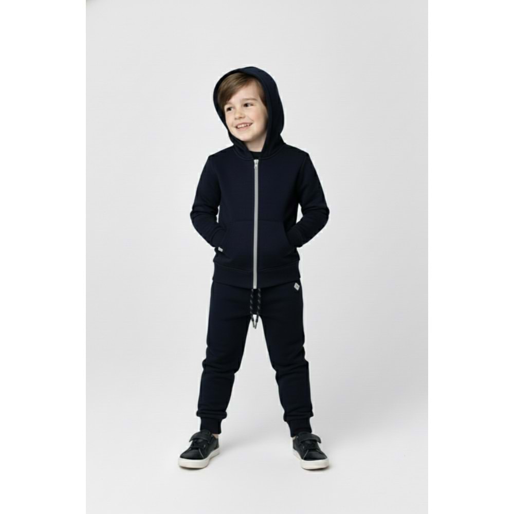 2iplik Erkek Çocuk Kapüşonlu Eşofman Takım M00765