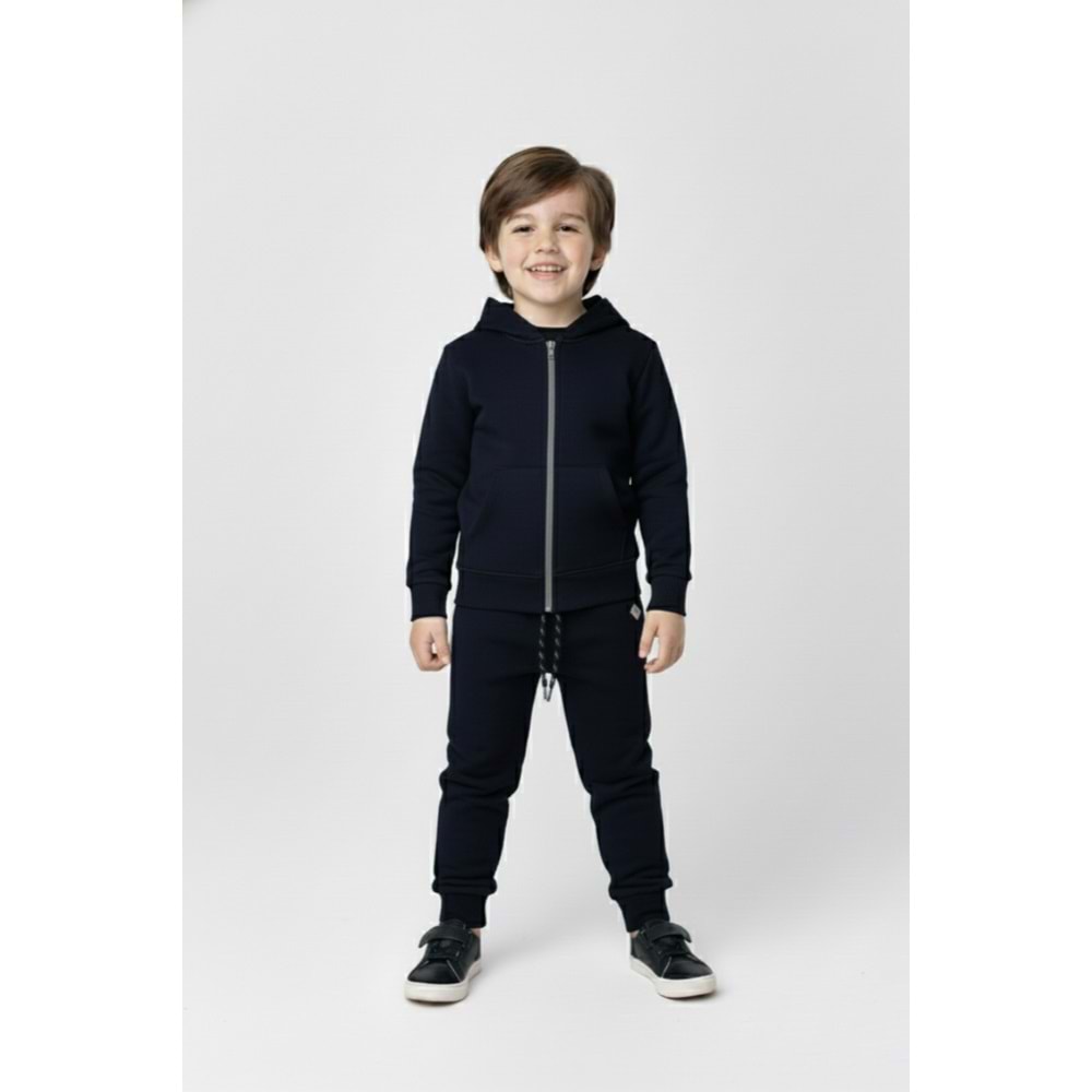 2iplik Erkek Çocuk Kapüşonlu Eşofman Takım M00765