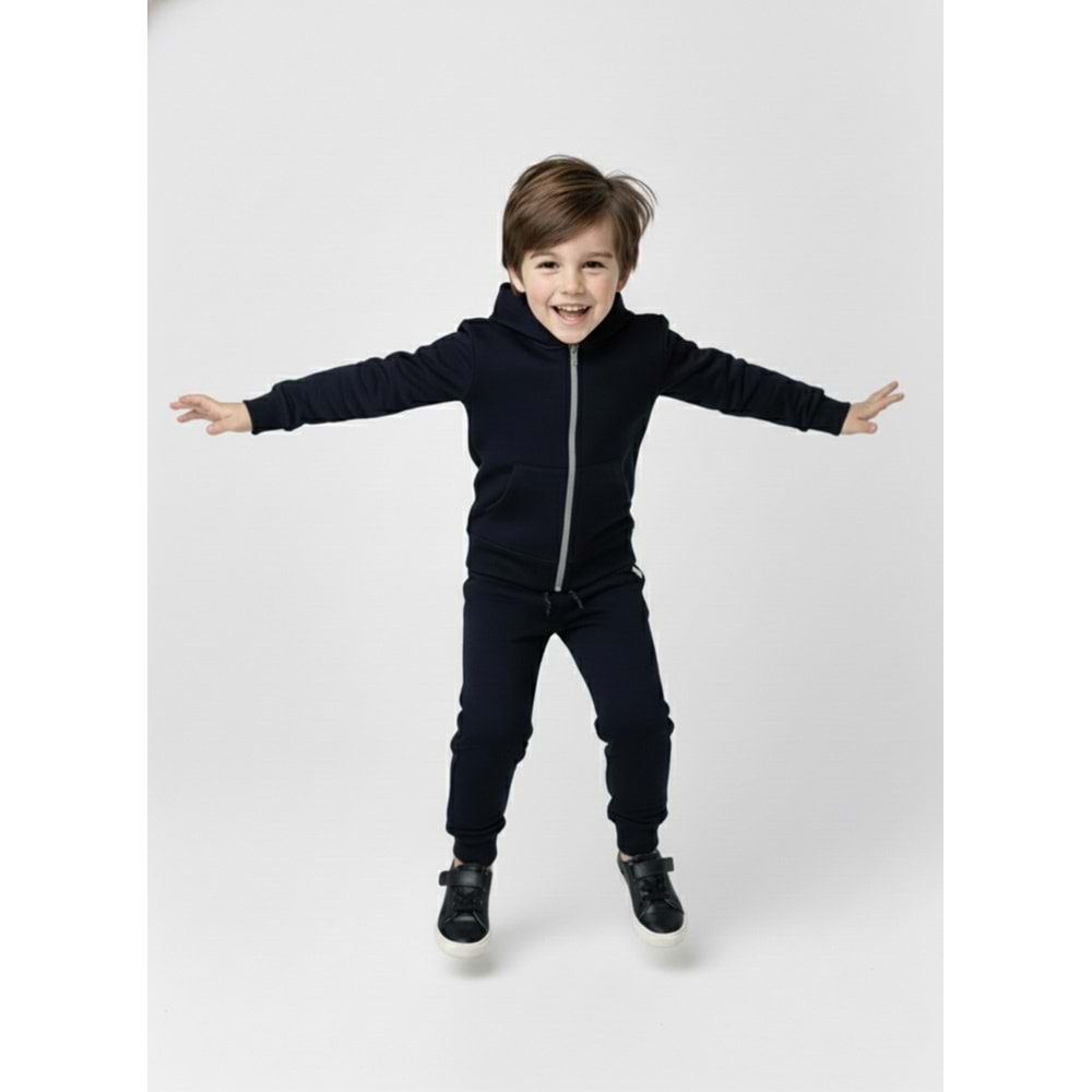 2iplik Erkek Çocuk Kapüşonlu Eşofman Takım M00765
