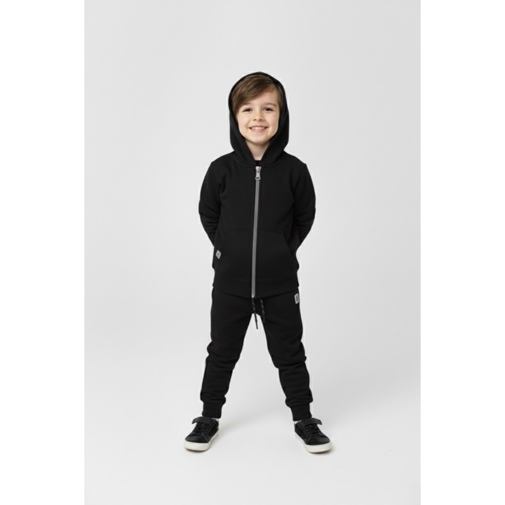 2iplik Erkek Çocuk Kapüşonlu Eşofman Takım M00765
