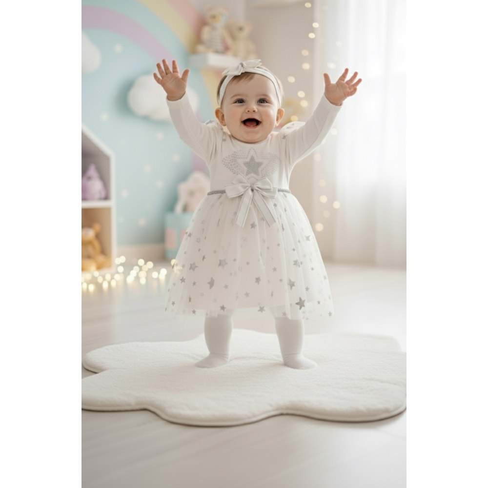 Kız Bebe Simli Elbise