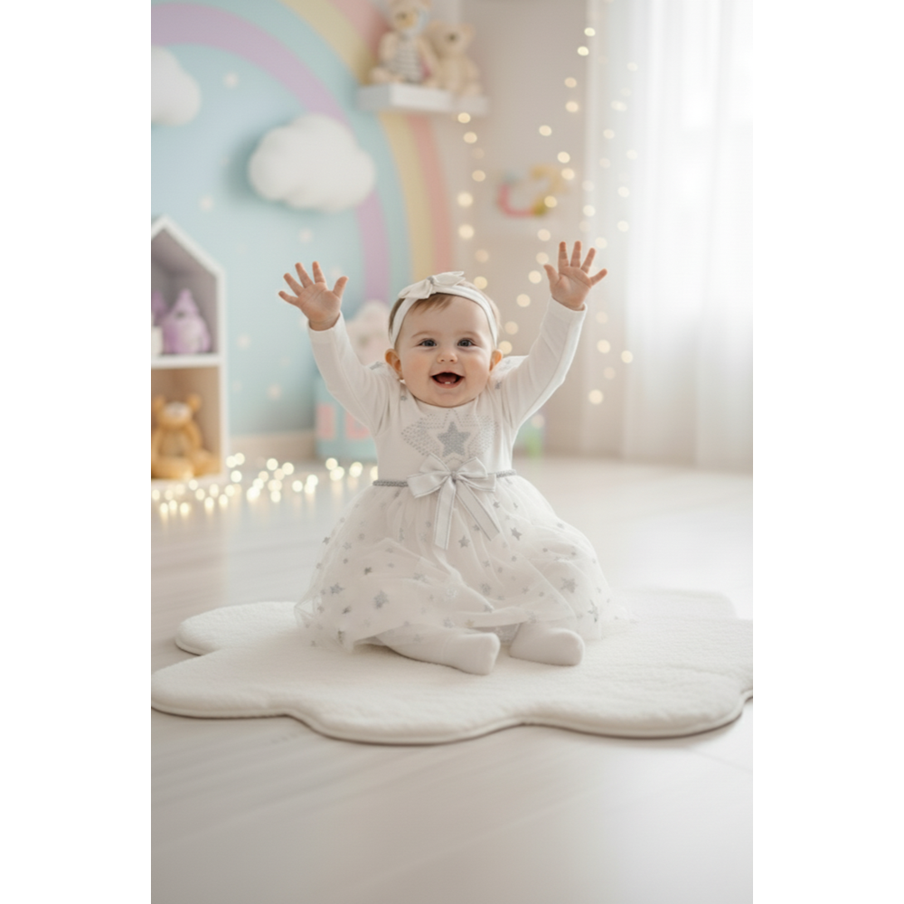 Kız Bebe Simli Elbise