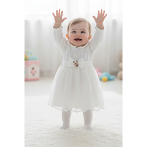 Kız Bebe Kalpli Elbise