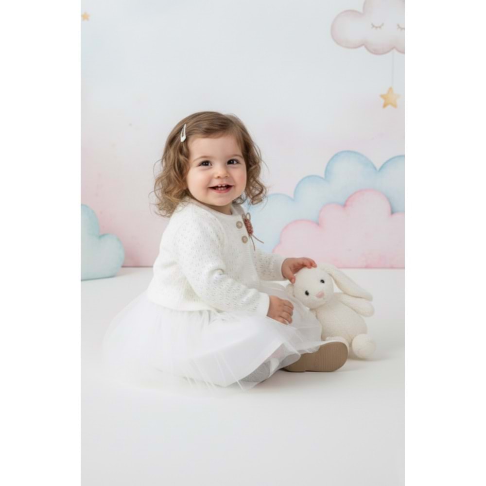 Kız Bebek Bolerolu Tütülü Elbise