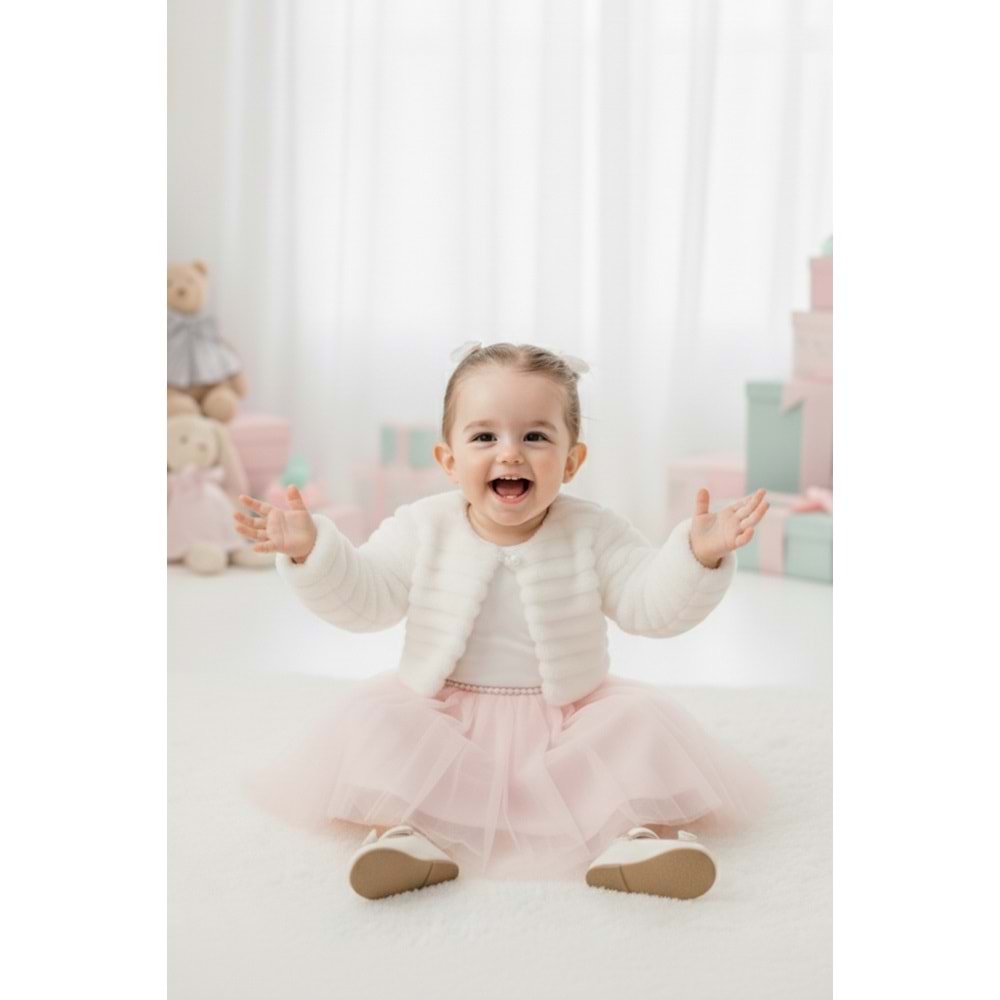 Kız Bebek Kışlık Bolerolu Tütülü Elbise