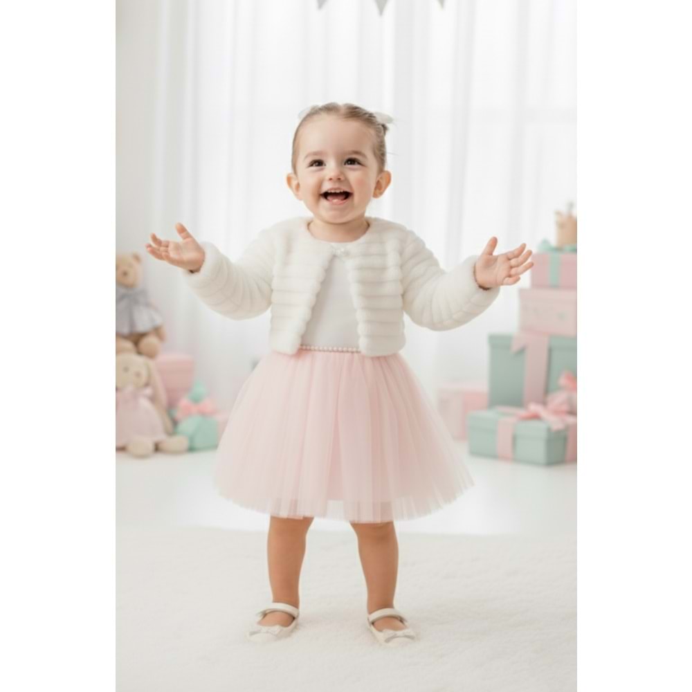 Kız Bebek Kışlık Bolerolu Tütülü Elbise