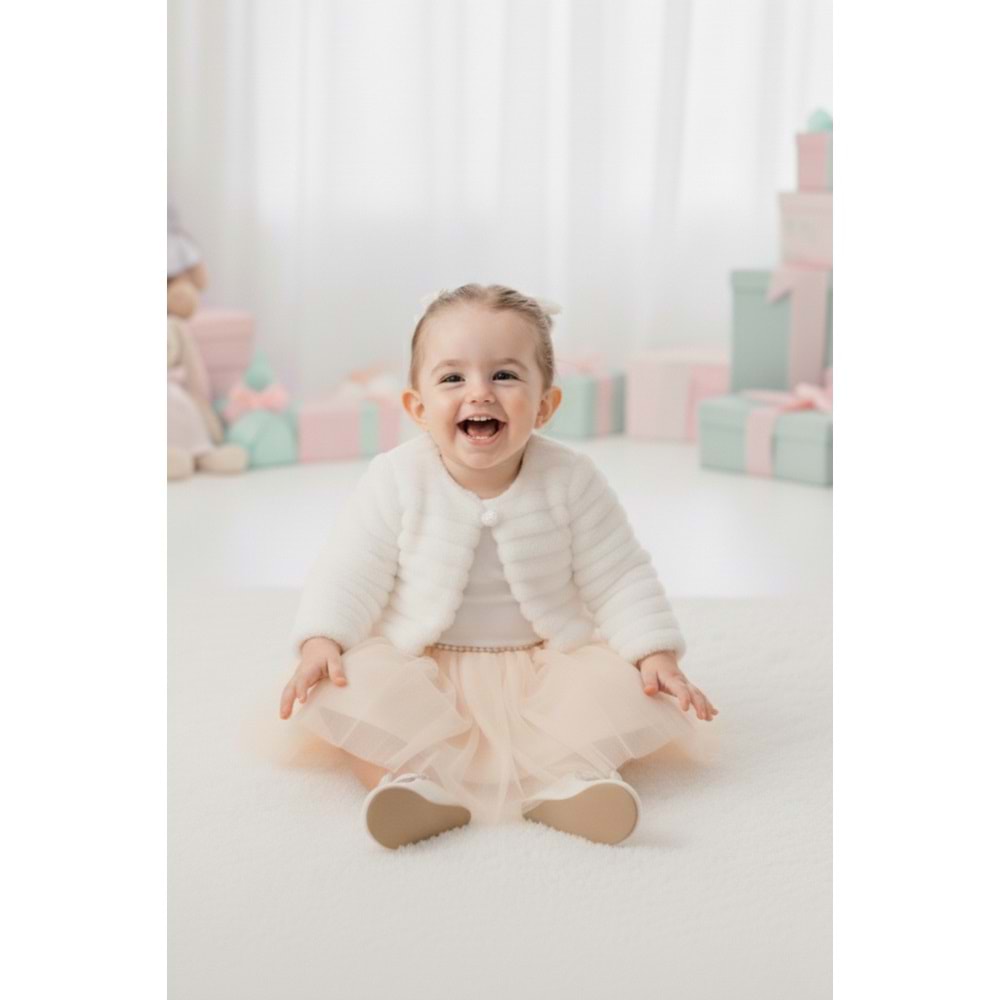 Kız Bebek Kışlık Bolerolu Tütülü Elbise