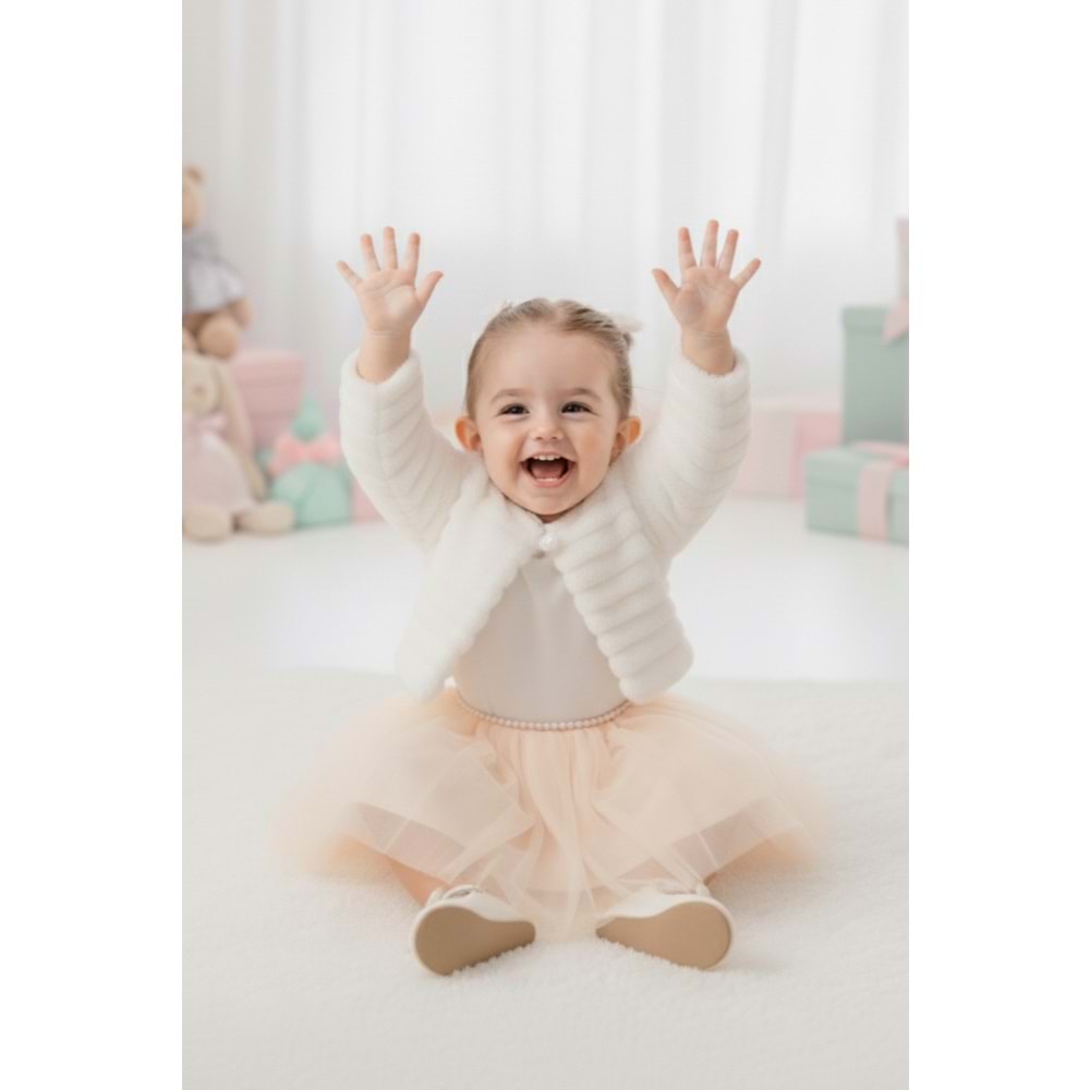 Kız Bebek Kışlık Bolerolu Tütülü Elbise