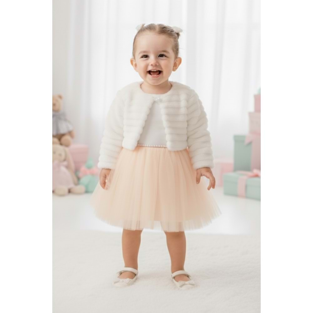 Kız Bebek Kışlık Bolerolu Tütülü Elbise